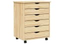 vidaXL Rollcontainer mit Schubladen MOSS Klarlack Bild 2