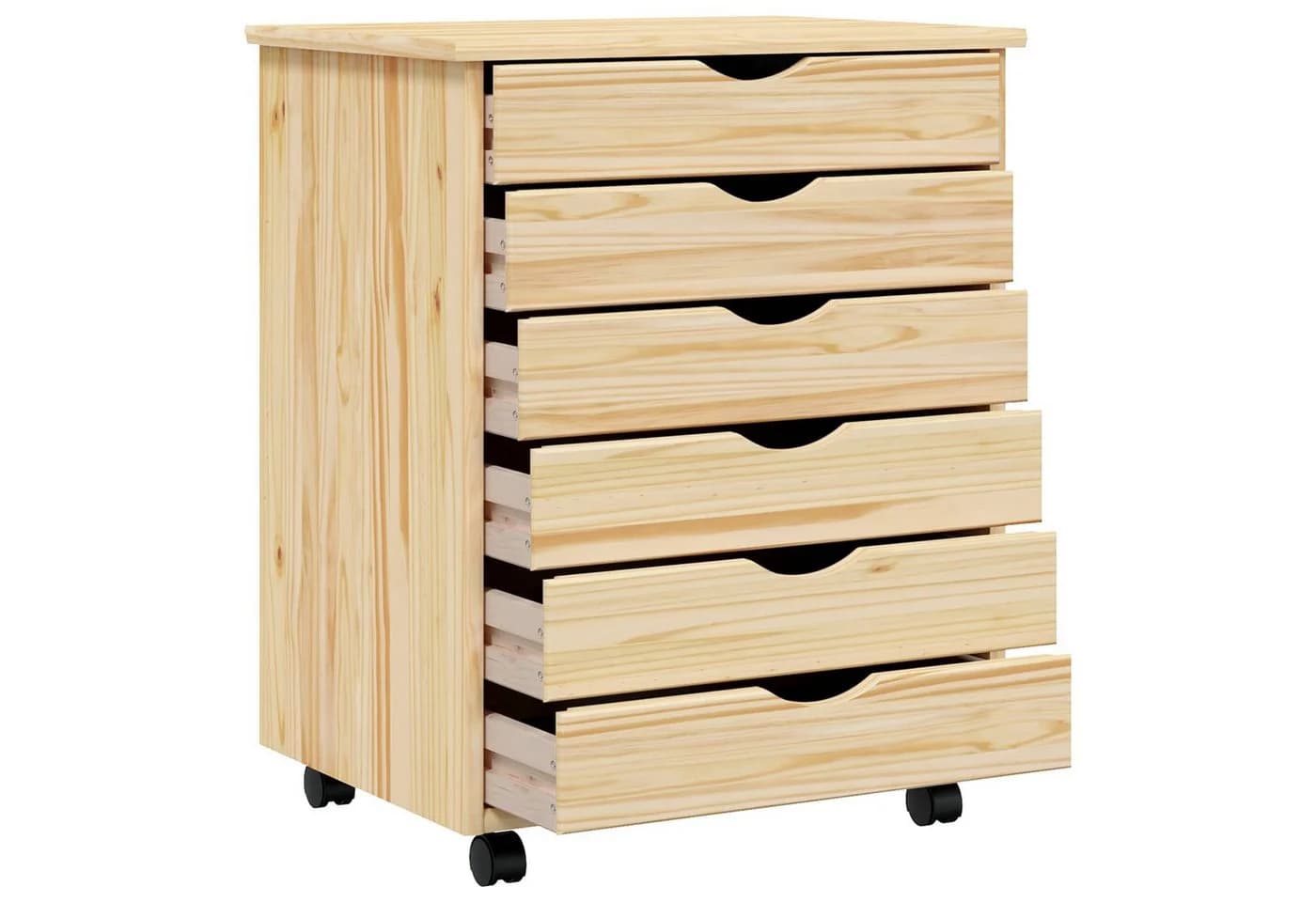 vidaXL Rollcontainer mit Schubladen MOSS Klarlack - Bild 4