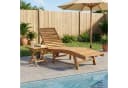 vidaXL Gartenliege Sonnenliege 2er-Set Braun Massivholz Bild 1