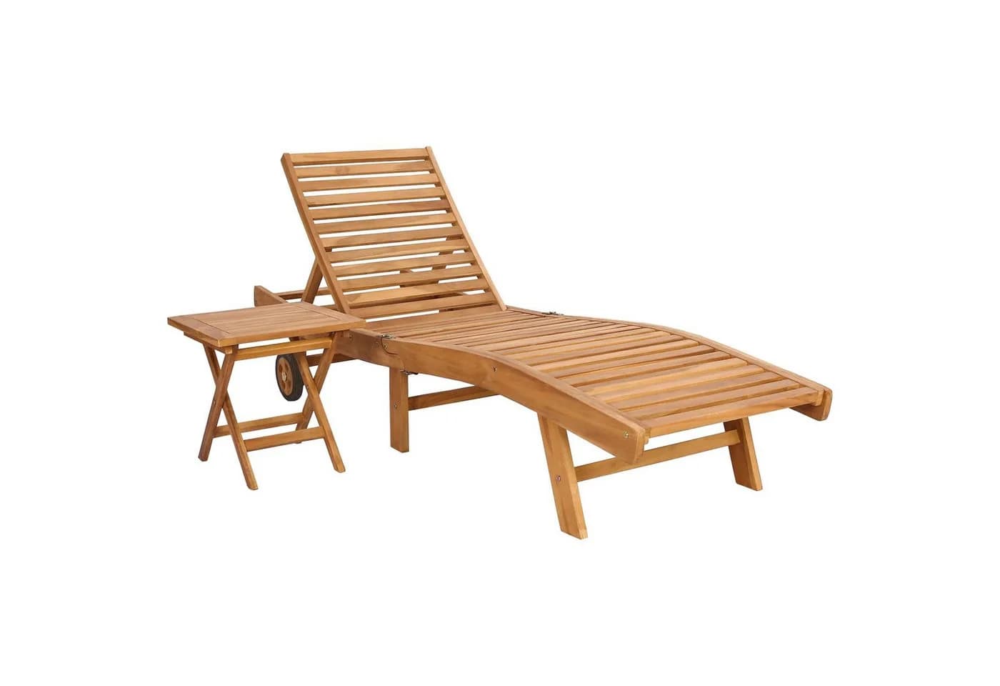 vidaXL Gartenliege Sonnenliege 2er-Set Braun Massivholz - Bild 2