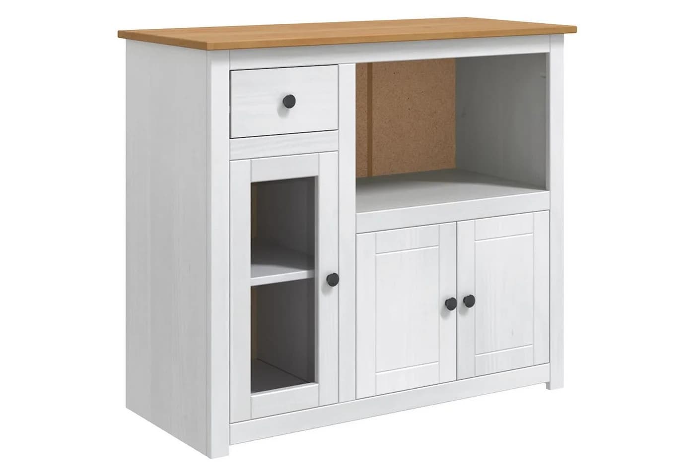 vidaXL Kücheninsel Mikrowellen-Sideboard PANAMA Weiß Honigwachs Massiv-Kiefer - Bild 2
