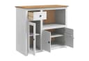 vidaXL Kücheninsel Mikrowellen-Sideboard PANAMA Weiß Honigwachs Massiv-Kiefer Bild 4