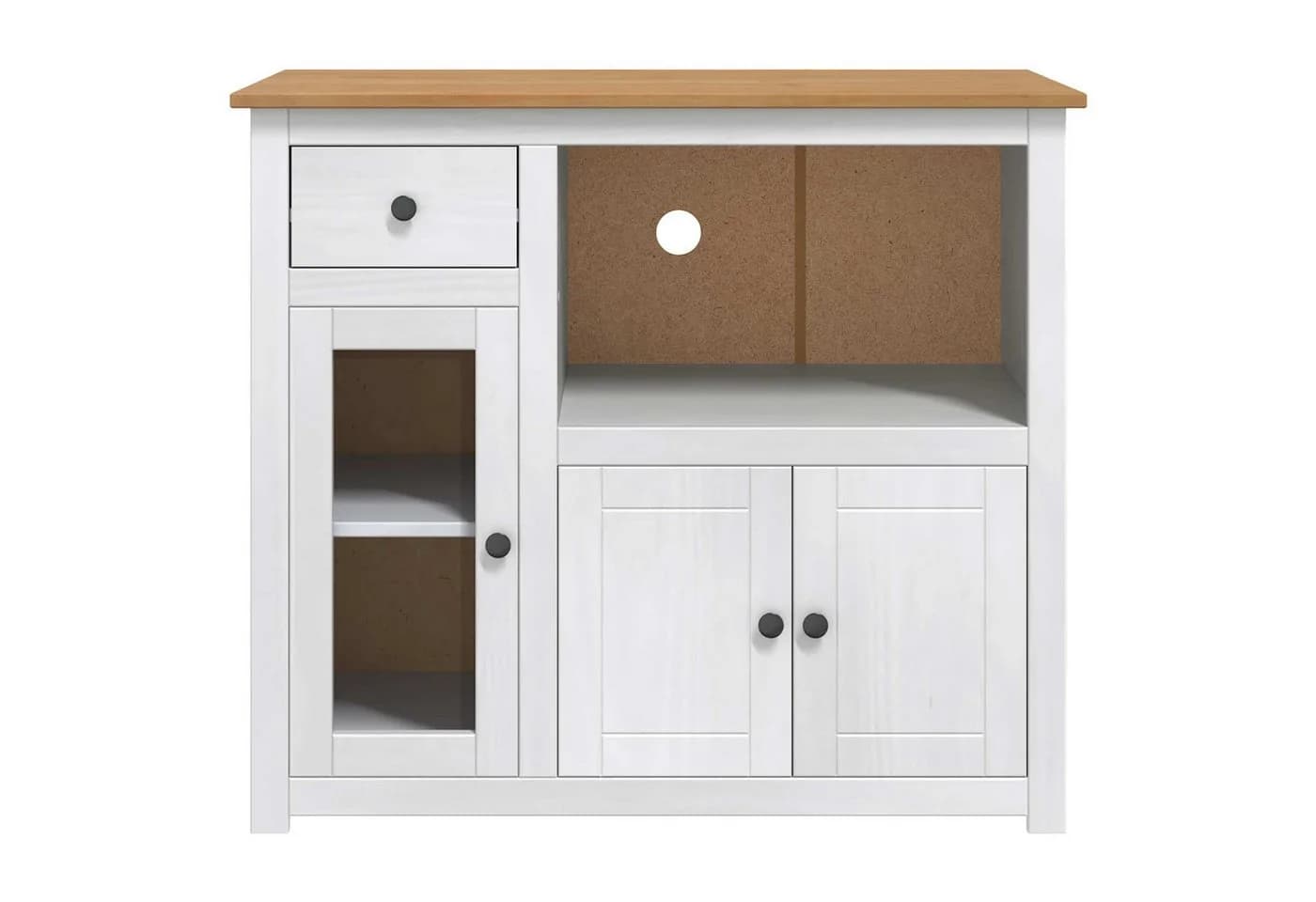 vidaXL Kücheninsel Mikrowellen-Sideboard PANAMA Weiß Honigwachs Massiv-Kiefer - Bild 5