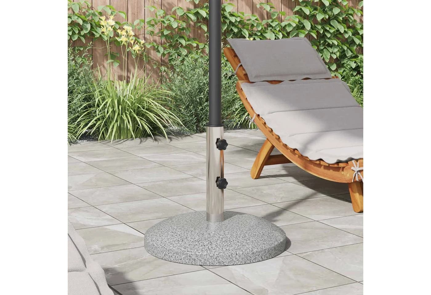 vidaXL Schirmhalter Parasol Fußrohr Edelstahl