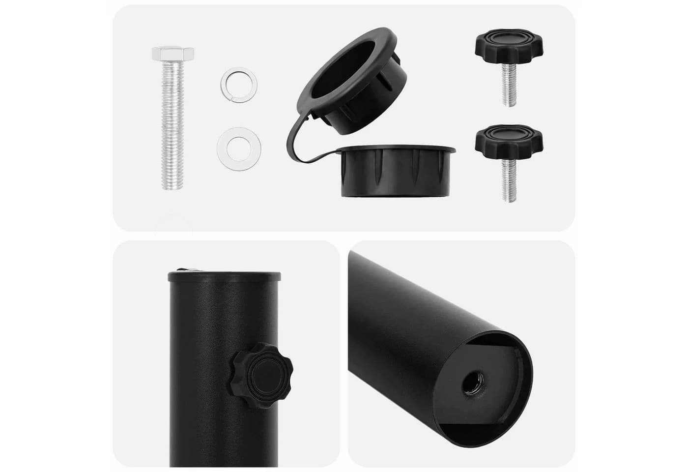 vidaXL Schirmhalter Schwarz Eisen für 40-50 mm Stangen - Bild 4