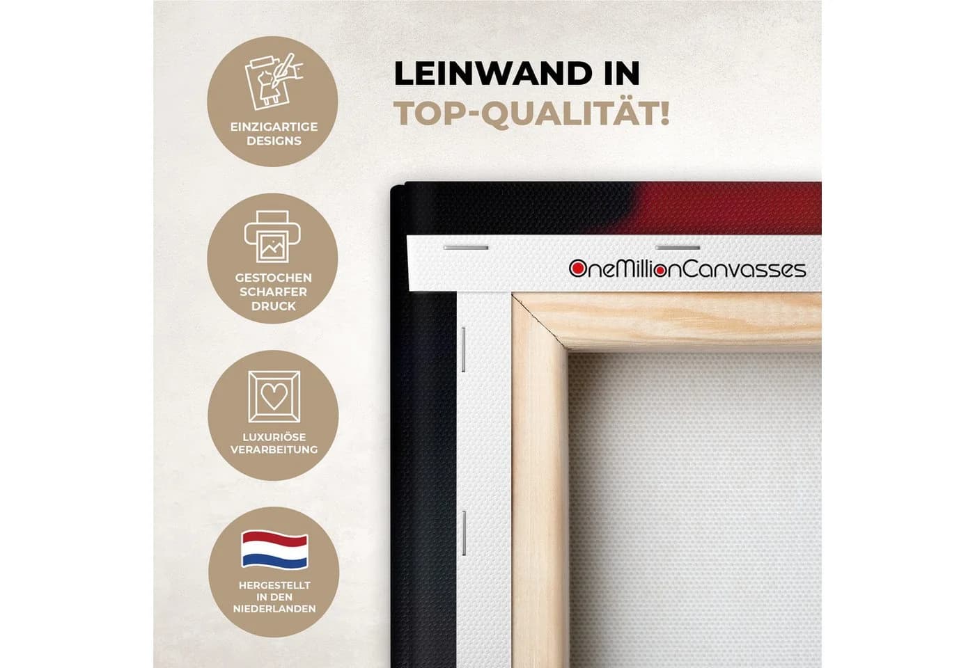 OneMillionCanvasses® Leinwandbild Panorama Rot - Rose - Romantisch, Fotodruck - Bild 3