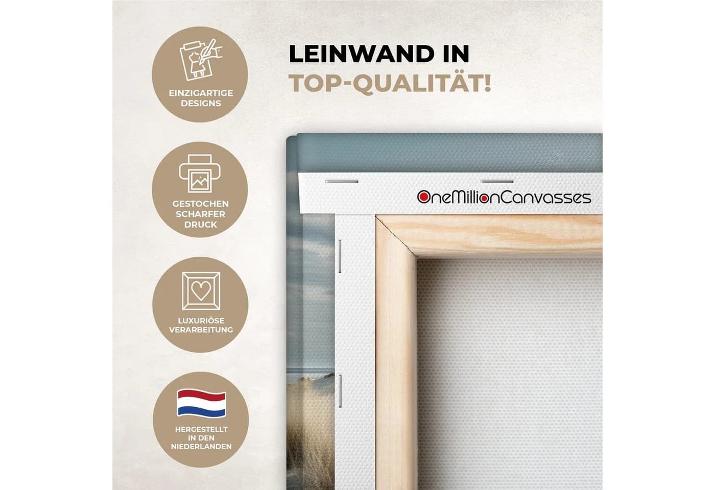 OneMillionCanvasses® Leinwandbild Dünen Naturmotiv Wanddekoration - Bild 3