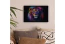 OneMillionCanvasses® Leinwandbild Löwenkopf Bunt Abstrakt Bild 1