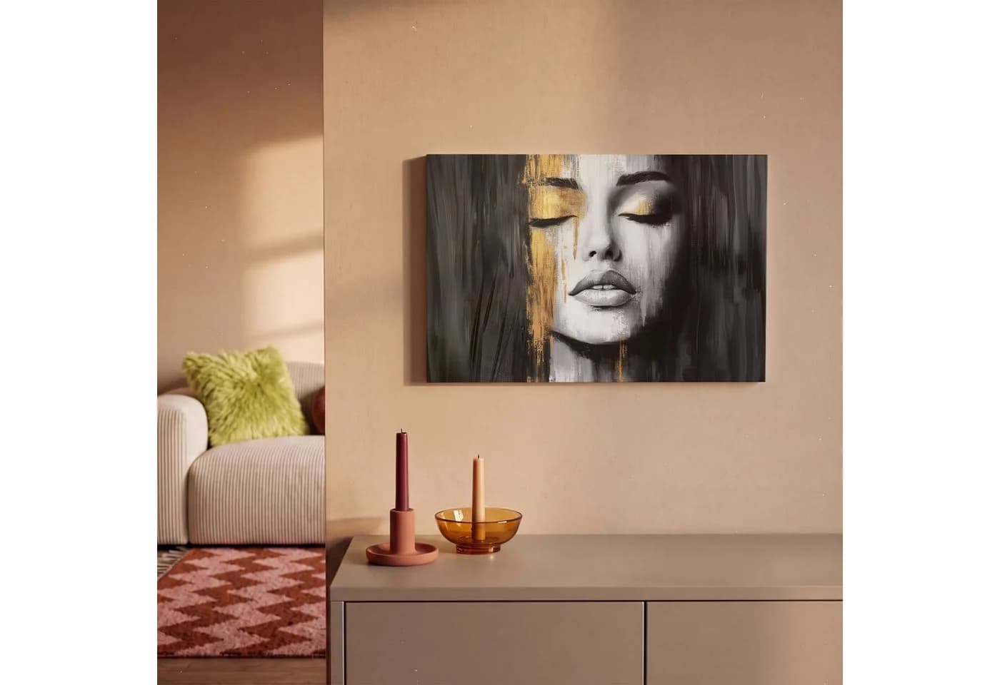 OneMillionCanvasses® Leinwandbild Frau Premium-Qualität