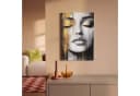 OneMillionCanvasses® Leinwandbild Gesicht - Frau - Pinselstriche - Abstrakt, Fotodruck Leinwand Canvas Wandbild Wanddekoration Bild 1