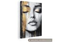 OneMillionCanvasses® Leinwandbild Gesicht - Frau - Pinselstriche - Abstrakt, Fotodruck Leinwand Canvas Wandbild Wanddekoration Bild 2