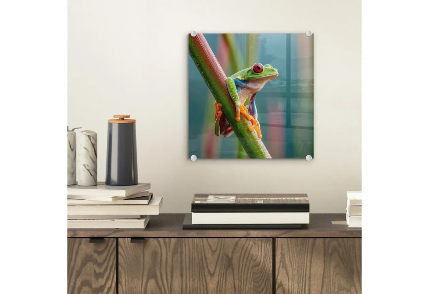 MuchoWow Acrylglasbild Bunter Frosch Modern