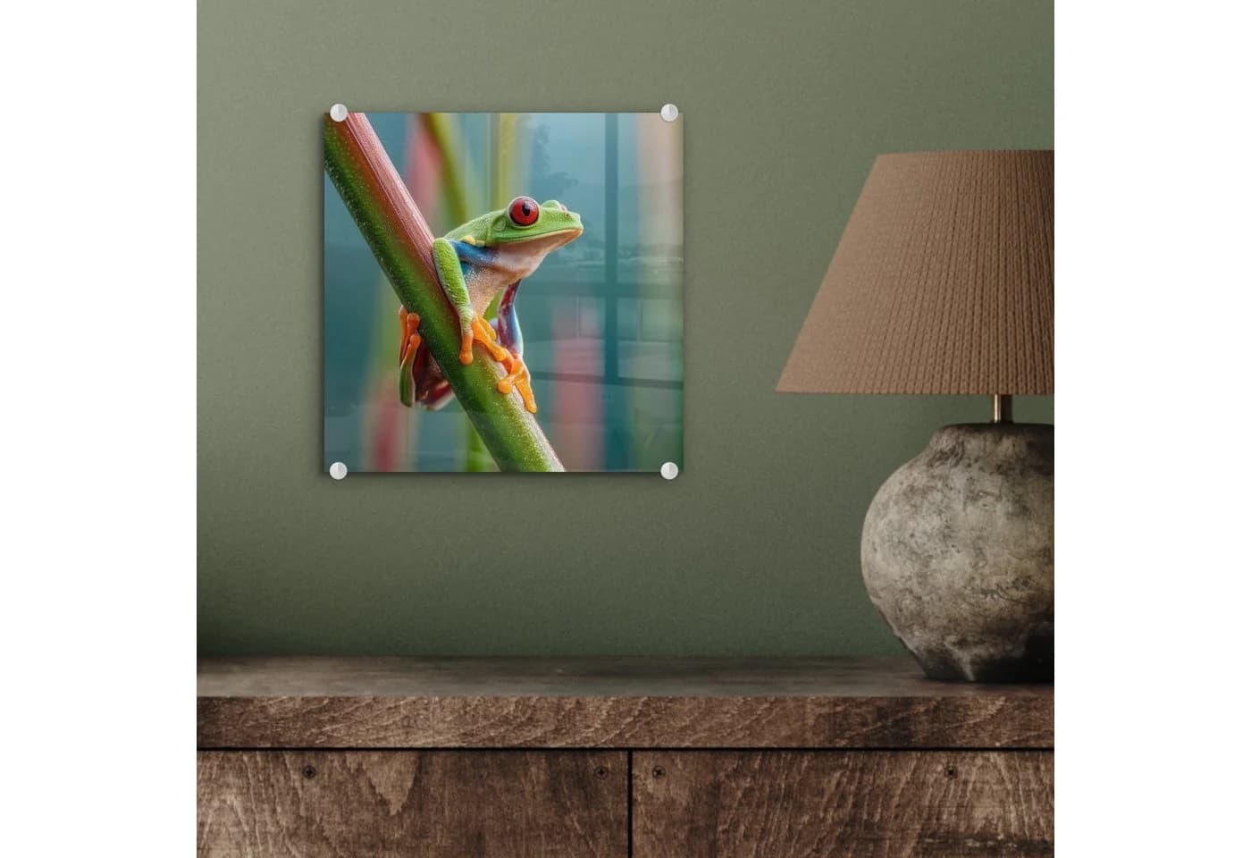 MuchoWow Acrylglasbild Bunter Frosch Modern - Bild 4