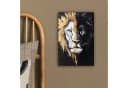OneMillionCanvasses® Leinwandbild Löwe Split Schwarz Weiß Gold Bild 4