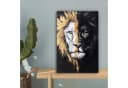 OneMillionCanvasses® Leinwandbild Löwe Split Schwarz Weiß Gold Bild 5