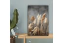 OneMillionCanvasses® Leinwandbild Getrocknete Feldblumen Grau Beton Bild 5