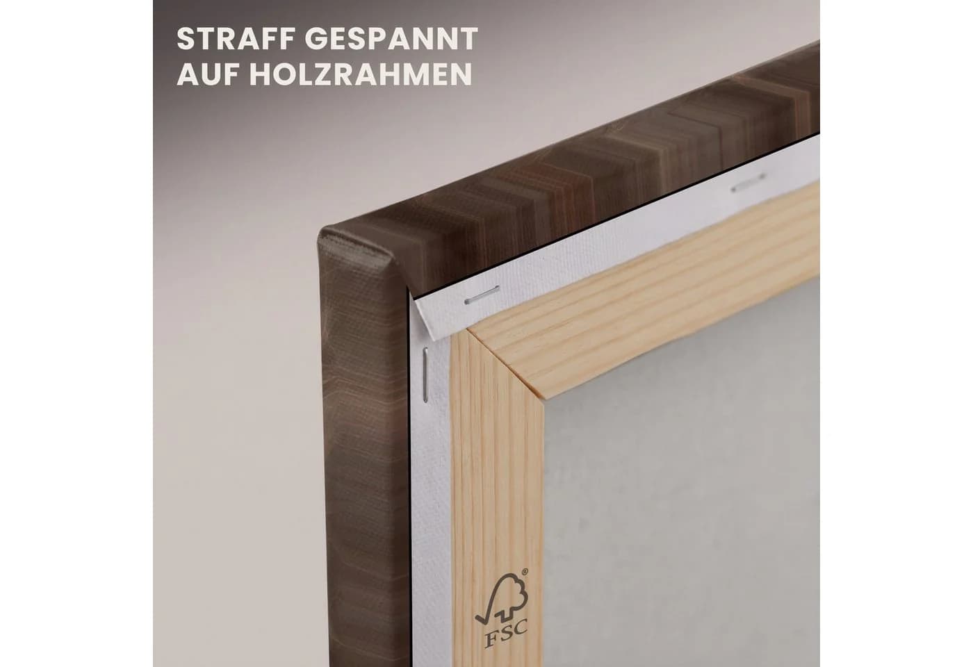 OneMillionCanvasses® Leinwandbild Panorama Brauner Marmor - Organisch - Naturstein, Fotodruck (1 St), Wandbild, Deko Schlafzimmer Wohnzimmer Flur - Bild 5