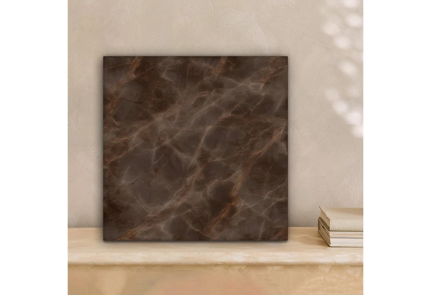 OneMillionCanvasses® Leinwandbild Brauner Marmor 20x20 cm