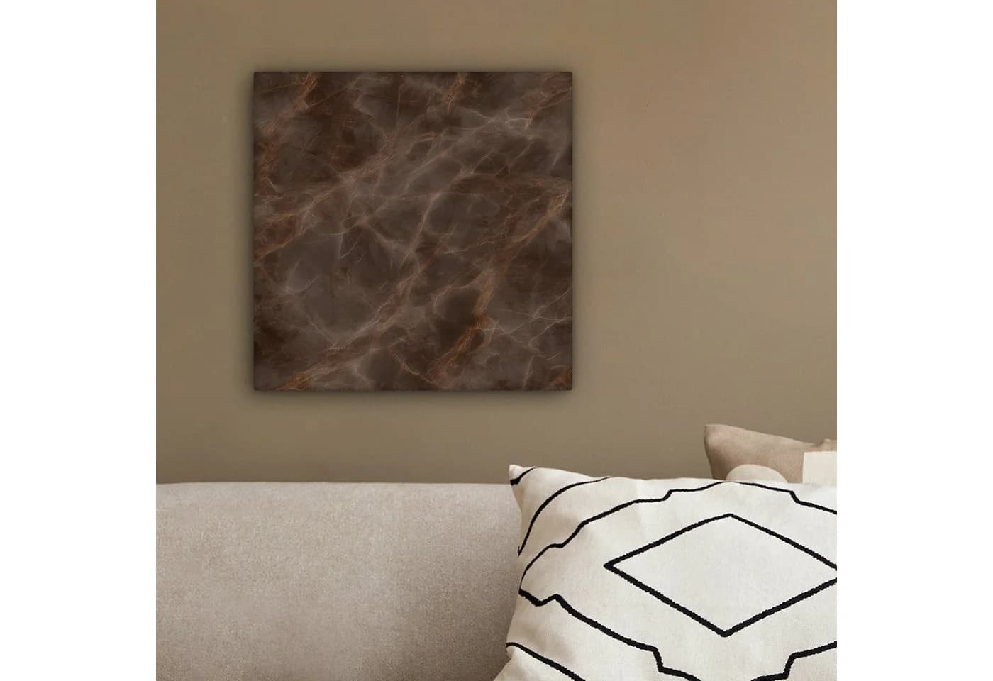 OneMillionCanvasses® Leinwandbild Brauner Marmor 20x20 cm - Bild 4