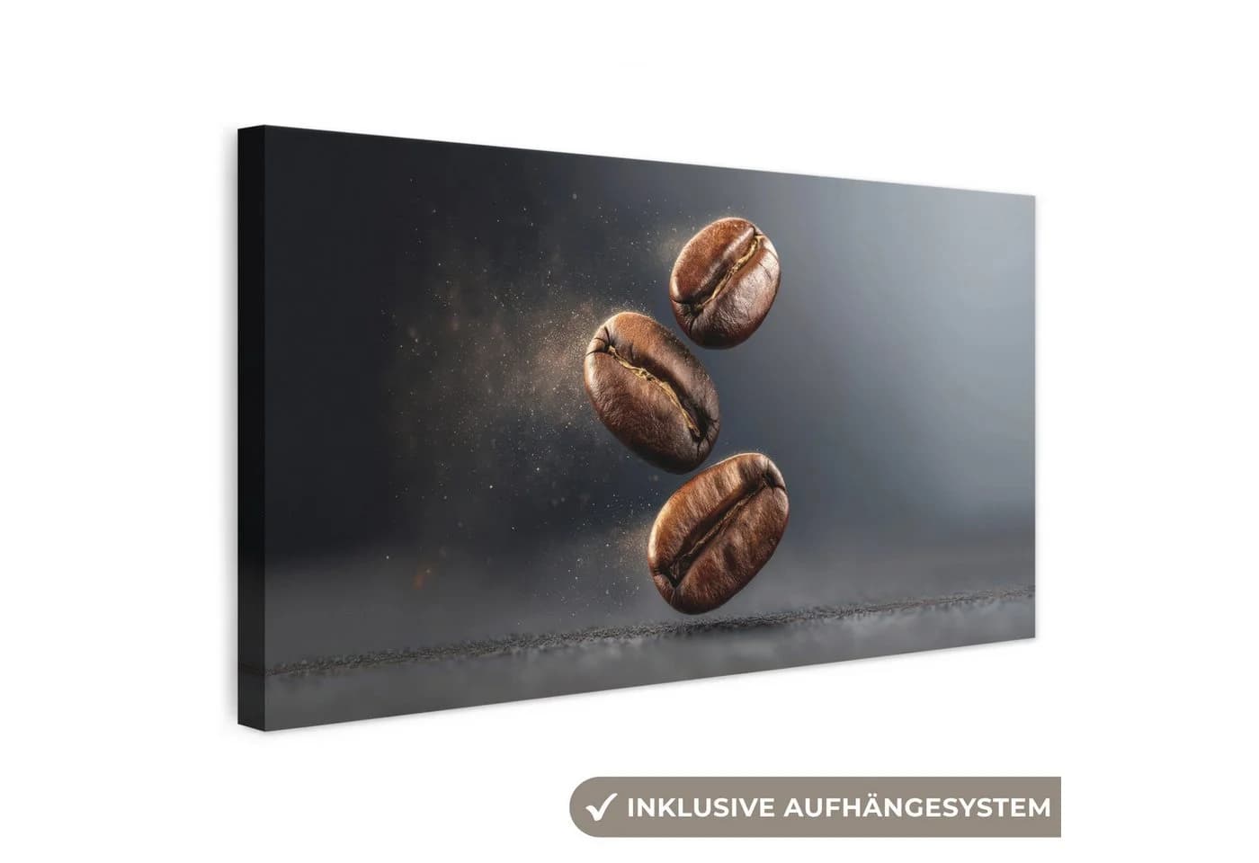 OneMillionCanvasses® Leinwandbild Panorama Kaffeebohnen Grau - Bild 2