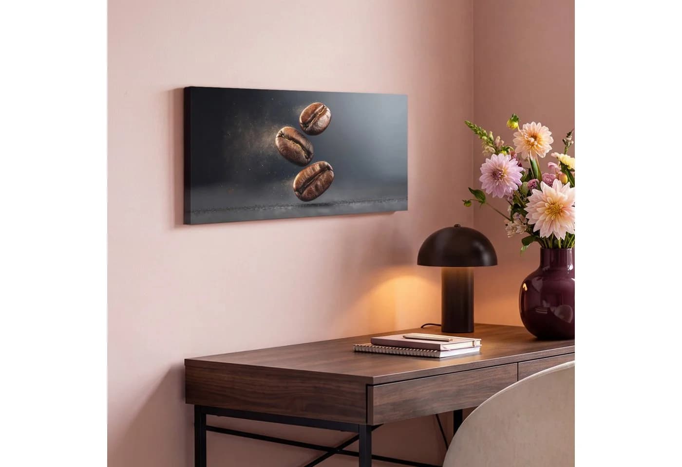 OneMillionCanvasses® Leinwandbild Panorama Kaffeebohnen Grau - Bild 4