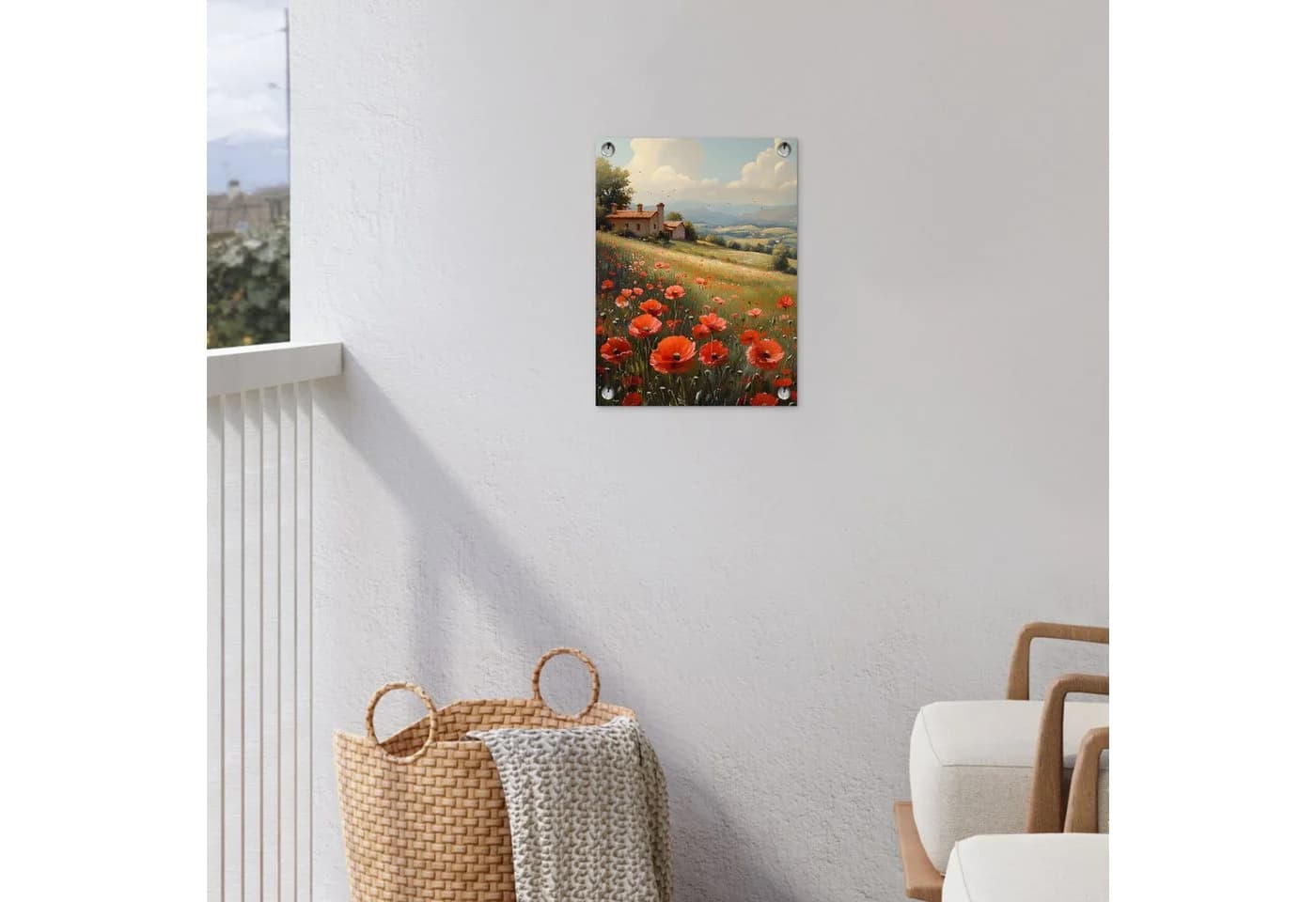 OnlyWow Gartenposter Mohnblumen Rot 30x40 cm PVC