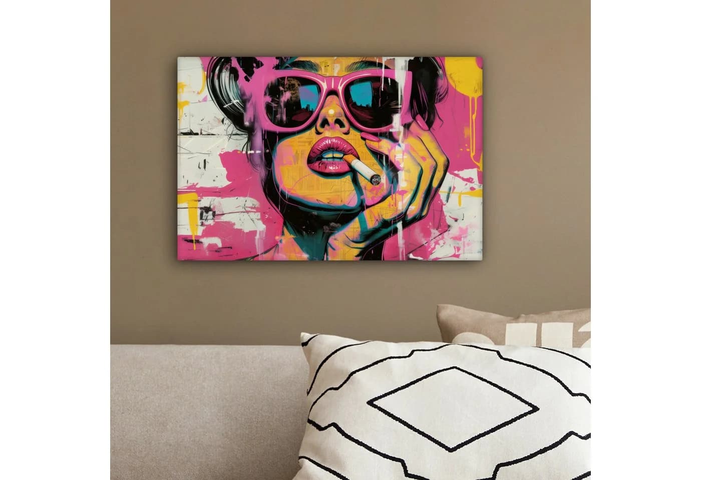 OneMillionCanvasses® Leinwandbild Abstraktes Porträt Frau Rosa - Bild 4