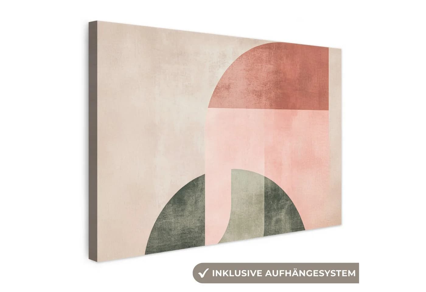 OneMillionCanvasses® Leinwandbild Abstrakt Rosa Beige - Bild 2