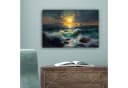 OneMillionCanvasses® Leinwandbild Meer Sonne Wellen Felsen Leinwand Bild 5