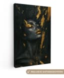 OneMillionCanvasses® Leinwandbild Abstrakt Frau Gold Schwarz Bild 2