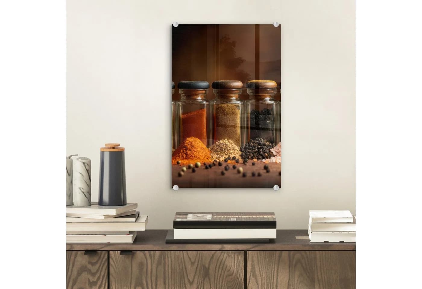 MuchoWow Acrylglasbild Kräuter & Gewürze Modern Bunt