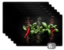 MuchoWow Platzset Chili Basilikum 6er Set Rot Grün Vinyl Bild 2