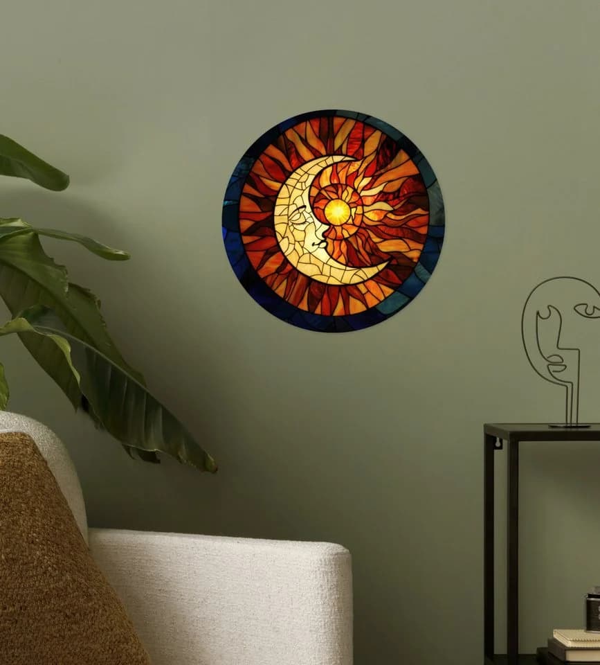 MuchoWow Wandsticker Mosaik Mond Dunkelblau Selbstklebend - Bild 3