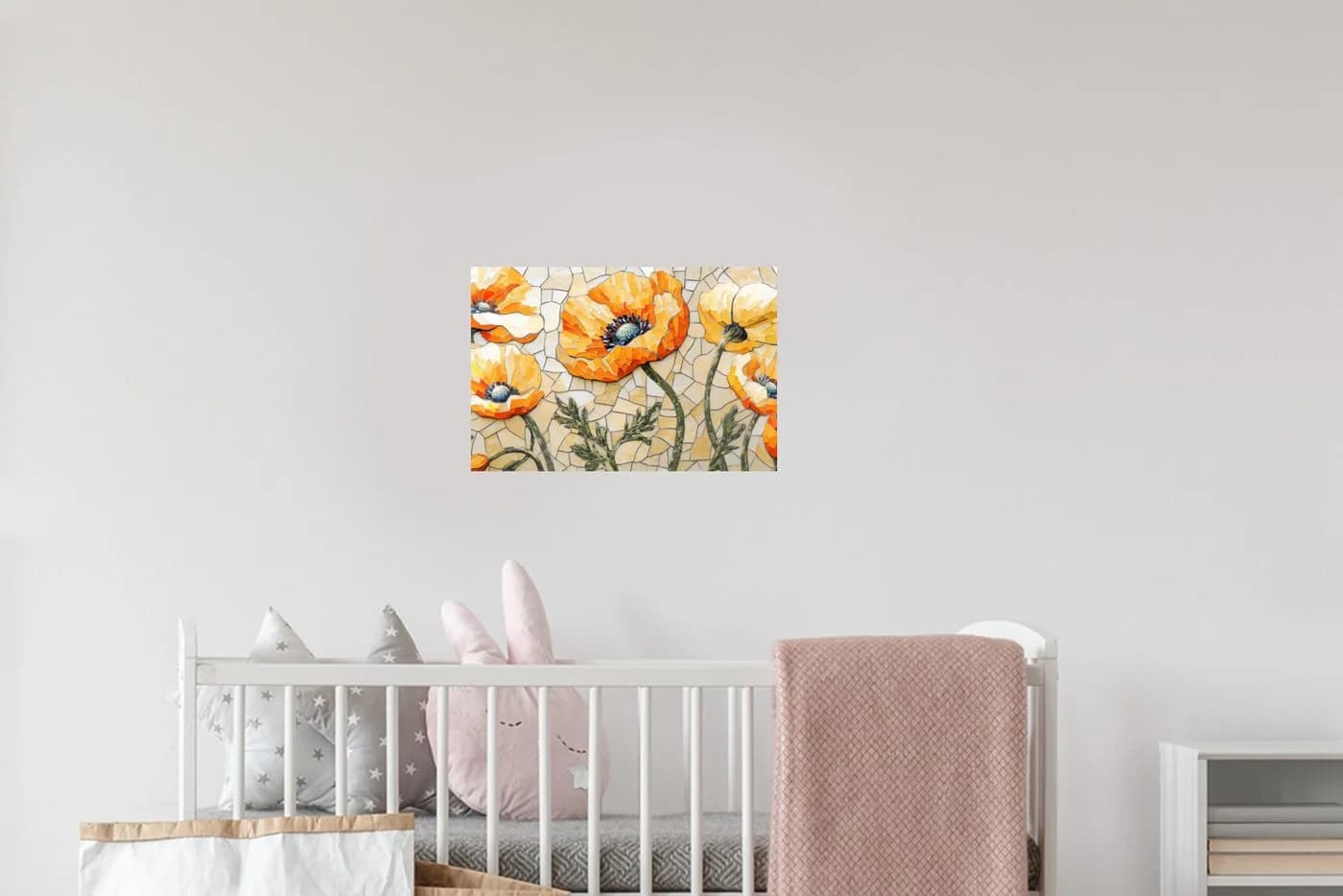 MuchoWow Wandsticker Mohnblumen Orange Mosaik Selbstklebend - Bild 5