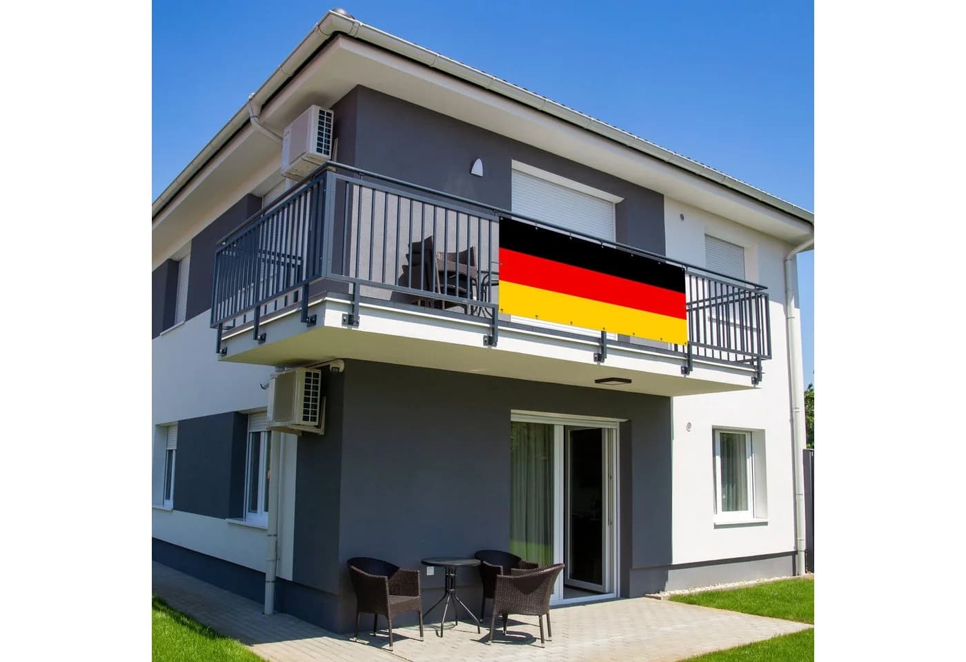 MuchoWow Balkonsichtschutz Deutsche Flagge PVC Windschutz - Bild 4