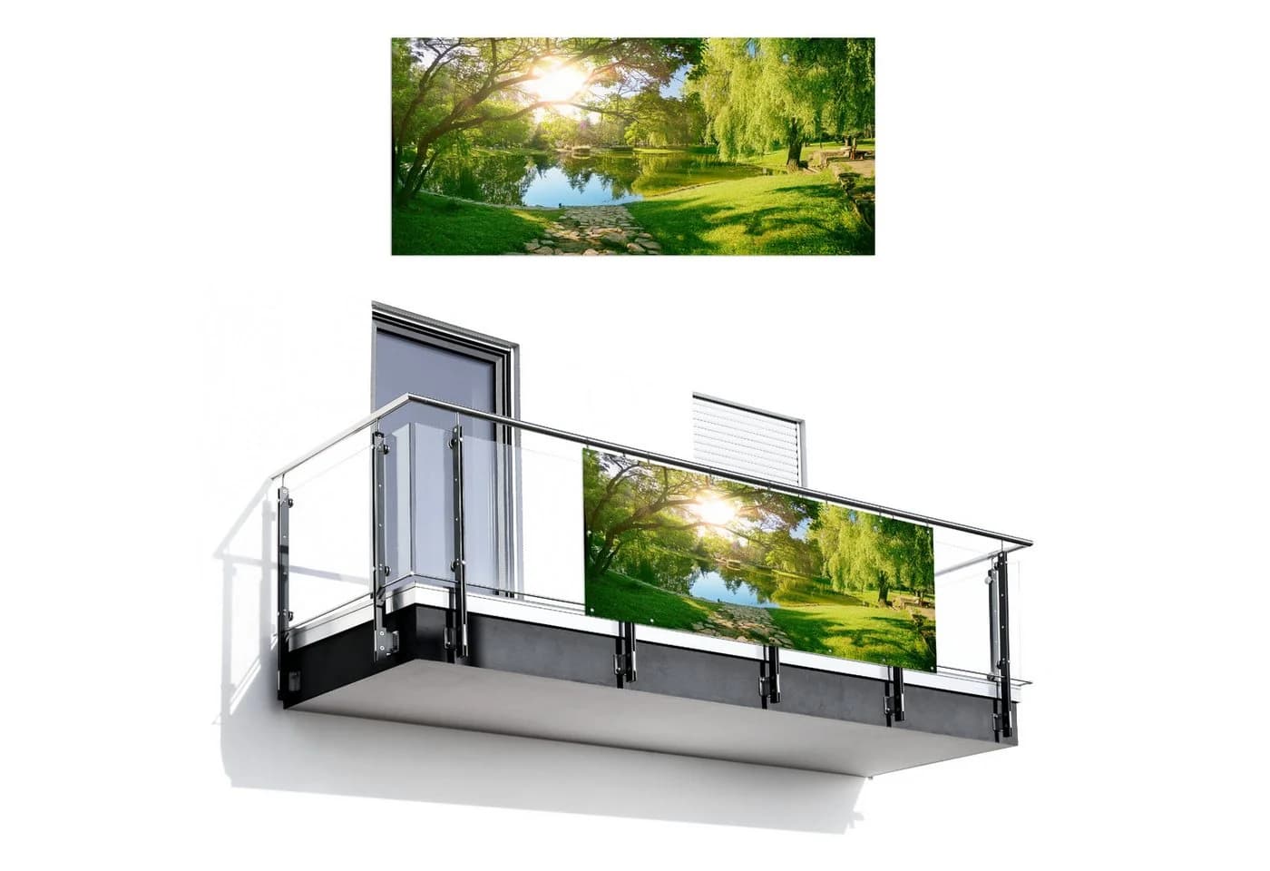 MuchoWow Balkonsichtschutz PVC Bunt Naturdesign - Bild 2