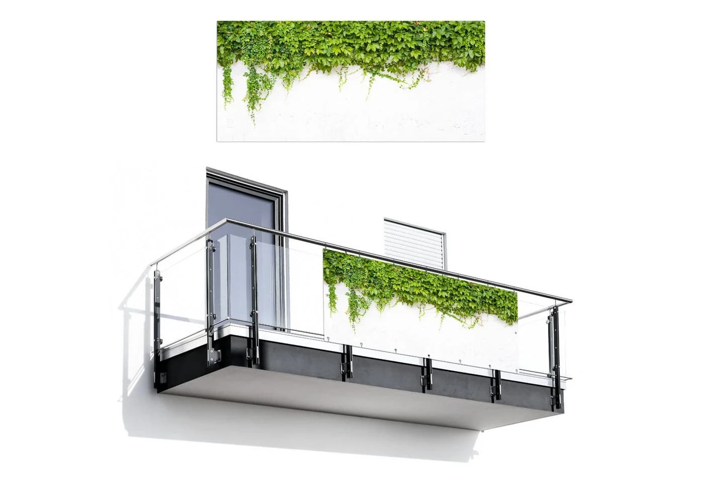 MuchoWow Balkonsichtschutz Efeu Grün/Weiß PVC - Bild 2