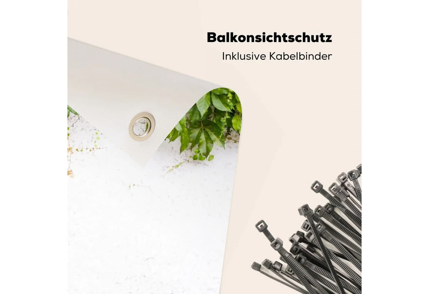 MuchoWow Balkonsichtschutz Efeu Grün/Weiß PVC - Bild 5