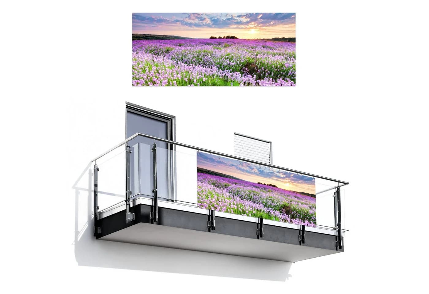 MuchoWow Balkonsichtschutz Blumen Design PVC Windschutz - Bild 2