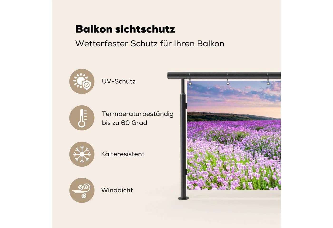 MuchoWow Balkonsichtschutz Blumen Design PVC Windschutz - Bild 3