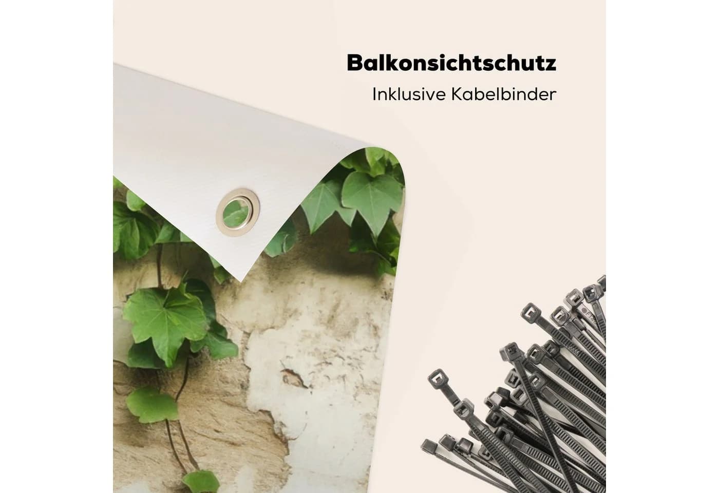 MuchoWow Balkonsichtschutz Efeu Grün PVC Windschutz - Bild 5
