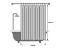 Kraftverdia Duschvorhang Leinen-Look Grau 180x200cm Wasserdicht Bild 5