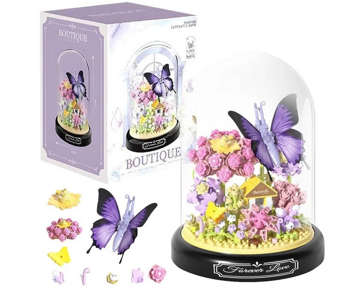 Kraftverdia Mini Kunstblumen-Bouquet im Glas – Botanical Flowers Deko - Bild 2