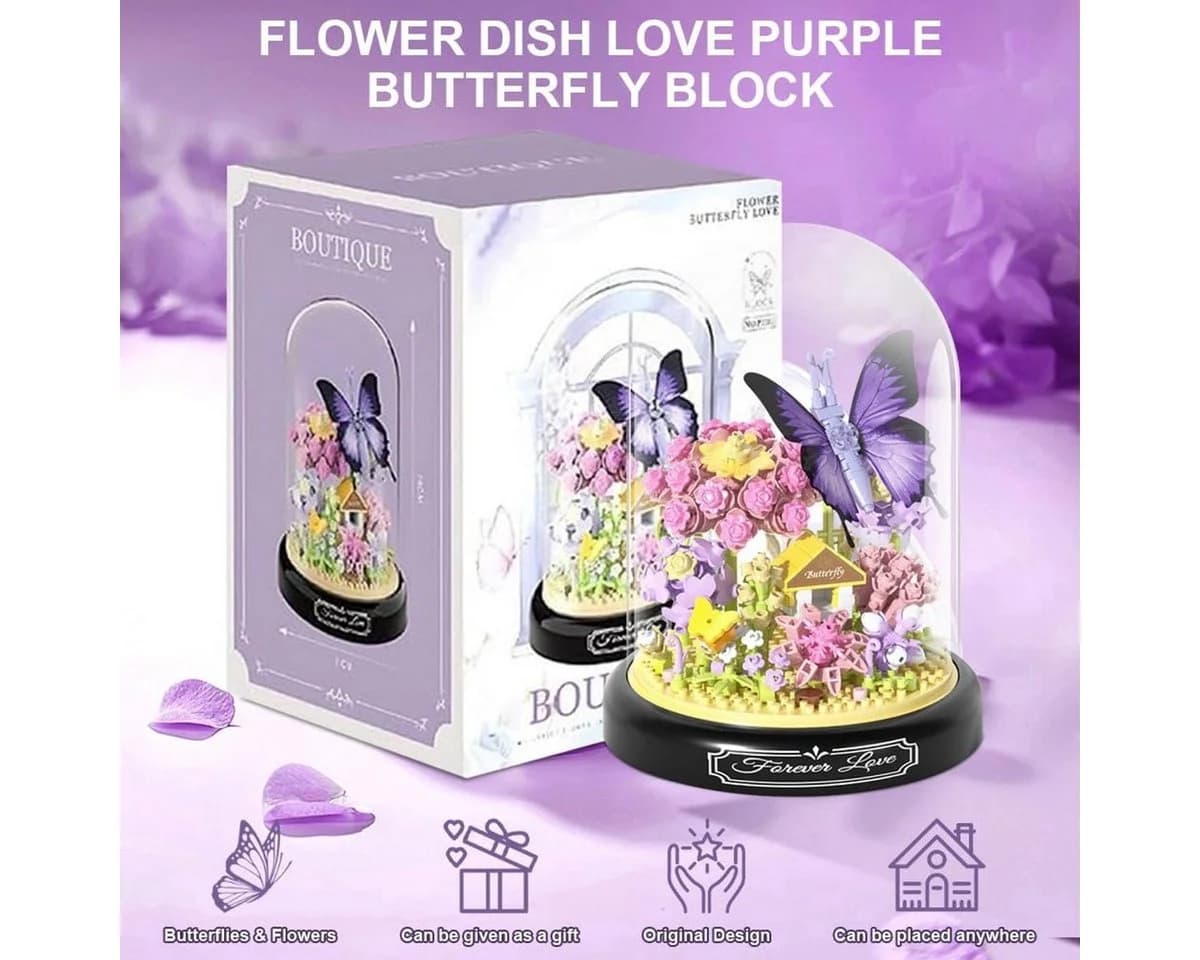 Kraftverdia Mini Kunstblumen-Bouquet im Glas – Botanical Flowers Deko - Bild 3
