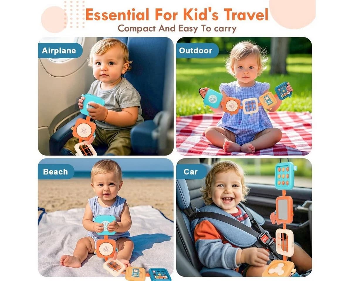 Kraftverdia Montessori Busy Board 8-in-1 Sensorik Spielzeug Bunt