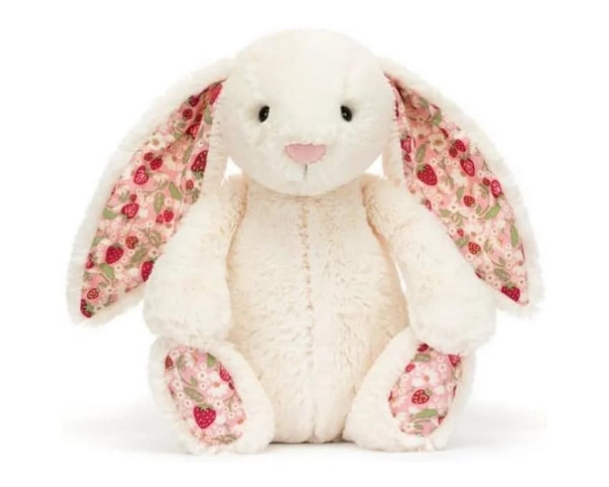 Kraftverdia Plüschhase 28cm Kawaii mit Blumenohren Weiß - Bild 2