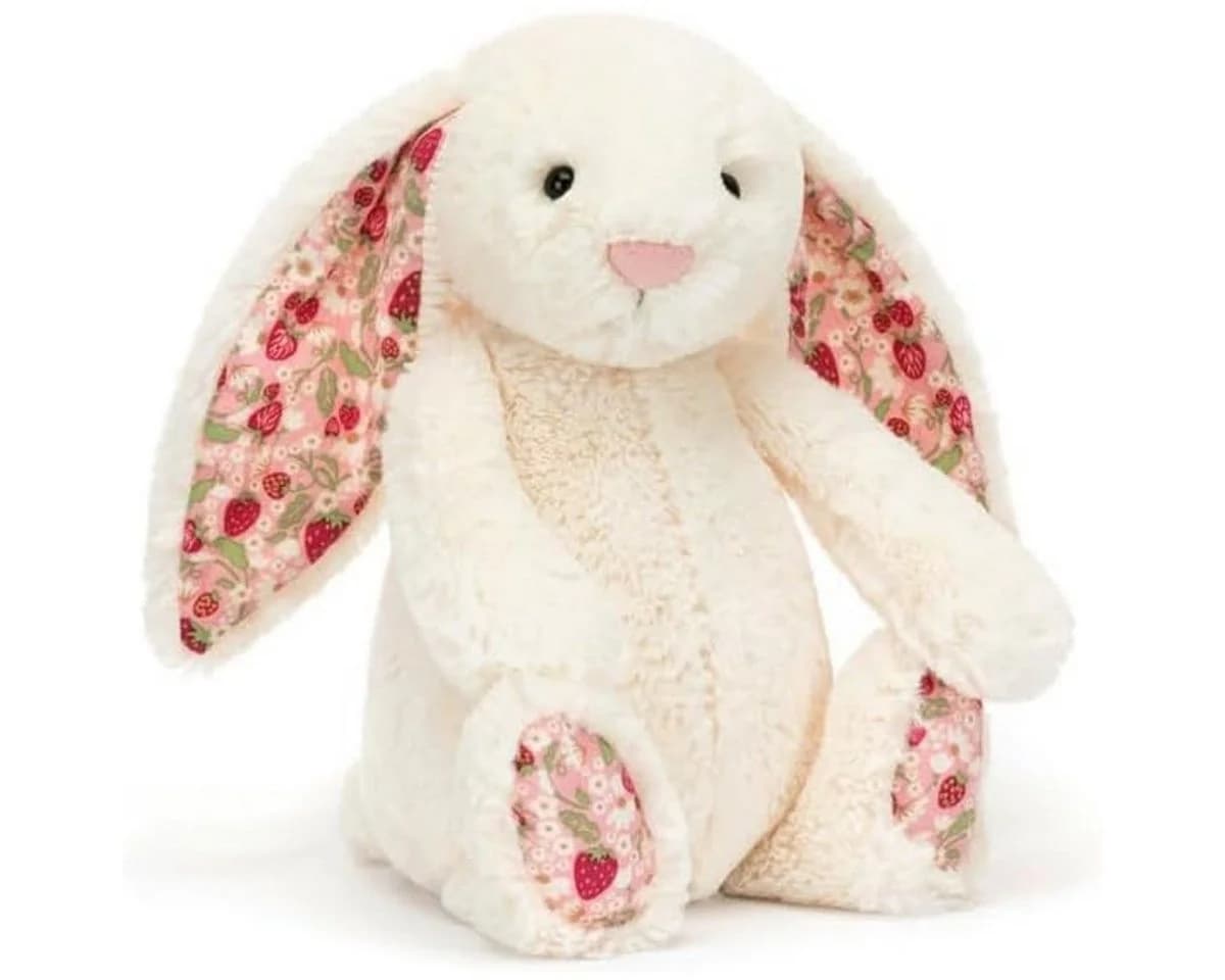 Kraftverdia Plüschhase 28cm Kawaii mit Blumenohren Weiß - Bild 4