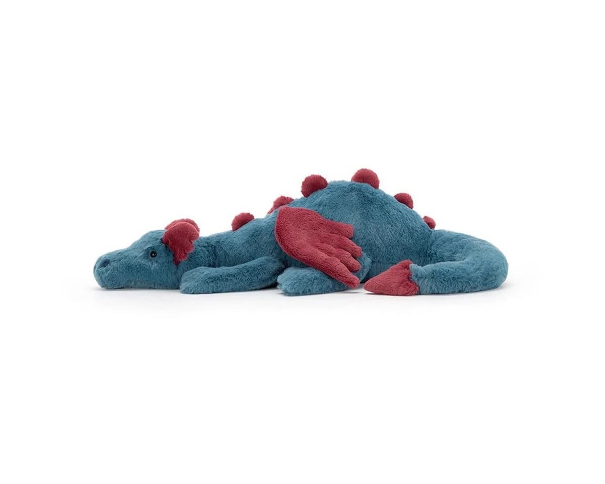Kraftverdia Kawaii Drachen Kissen 50cm Blau Plüschtier - Bild 3