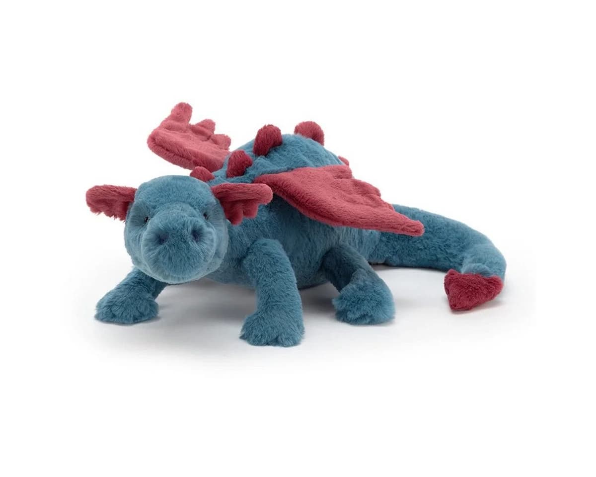 Kraftverdia Kawaii Drachen Kissen 50cm Blau Plüschtier - Bild 5