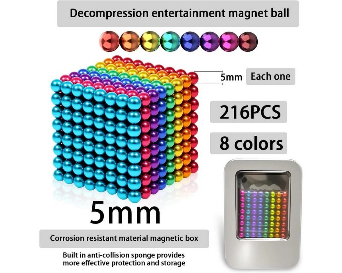 Kraftverdia 3D Magnetspielbausteine 216-tlg. Lernspielzeug